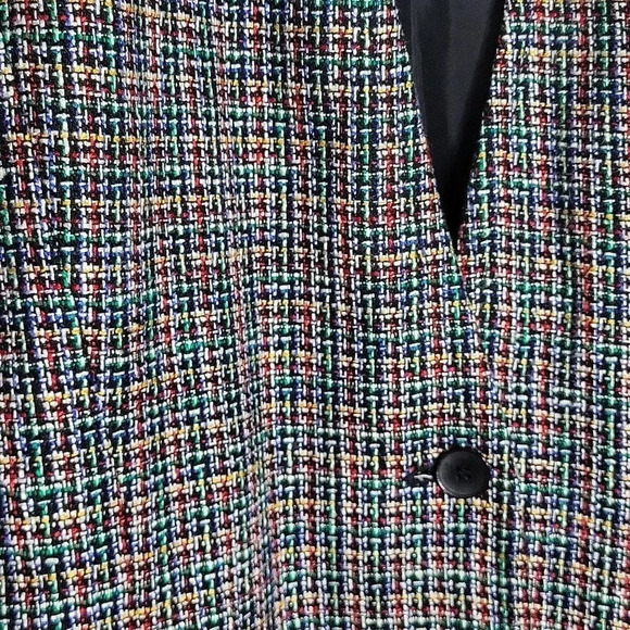 🛍Liz Claiborne Vintage Tweed Speckled Multicolored Lined Blazer Womens Size 10 - Picture 5 of 7